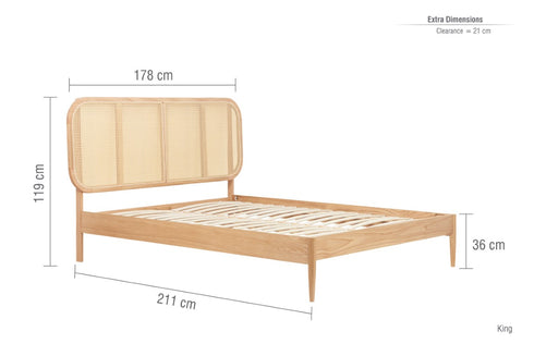 Elina Rattan Bed Oak